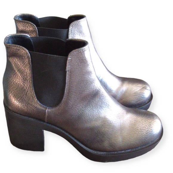 Perla Formentini Nucleo Leather Boots In Gunmetal - Picture 3 of 11